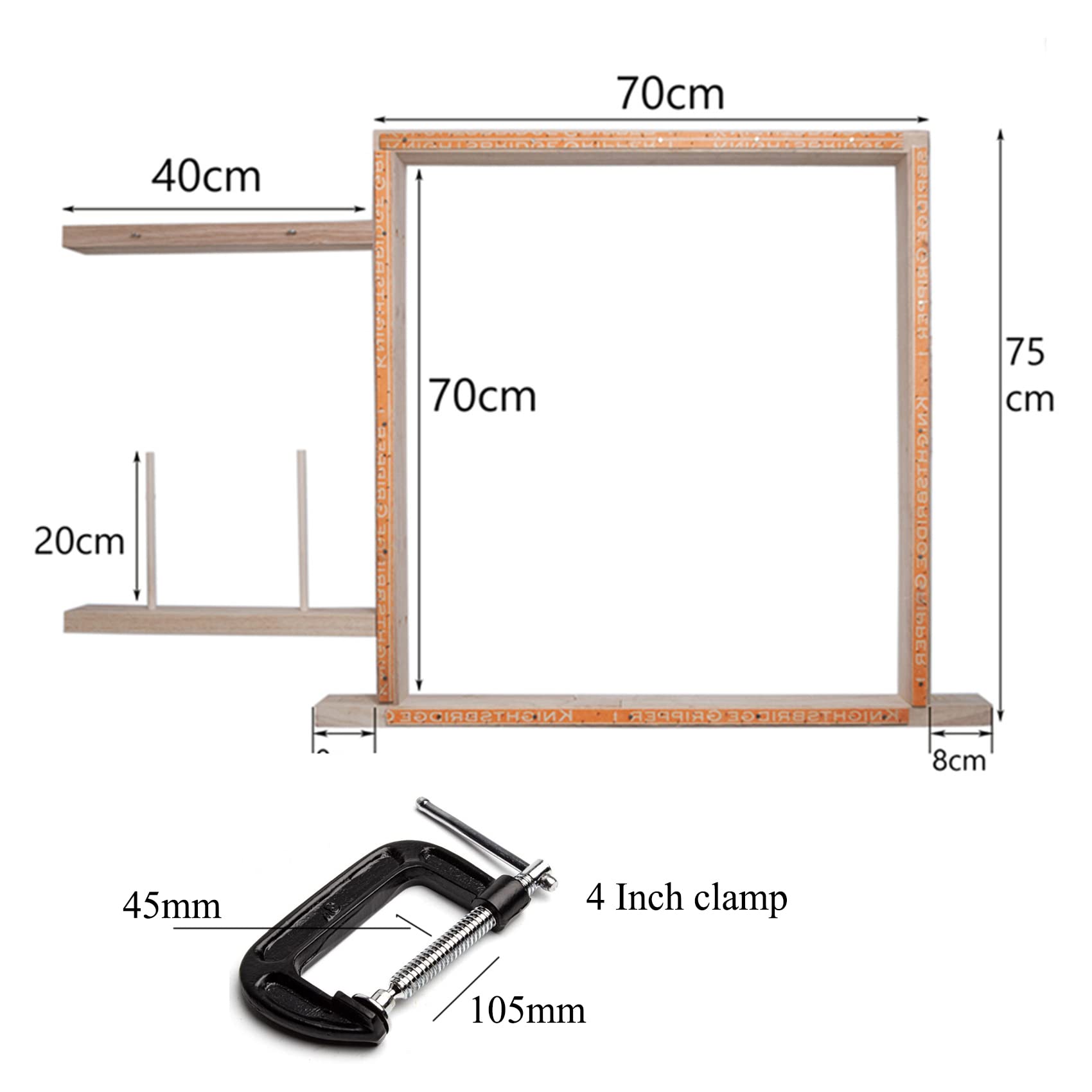 Tufting Frame Kit with Table Clamp for Rug Carpet Tapestry Making Punch