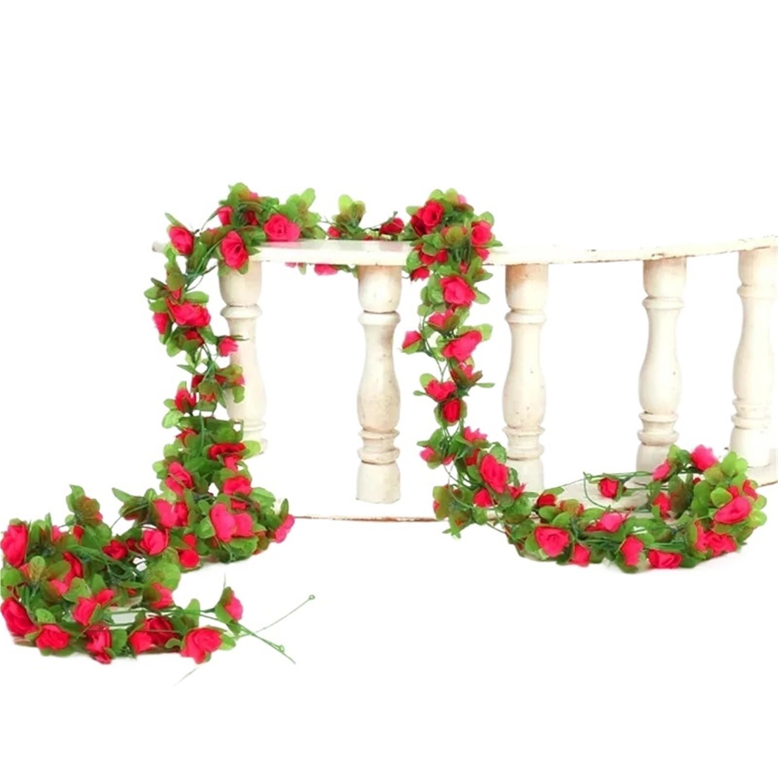 Ayztantine artificial flowers 230cm Rose Artificial Silk Flowers Vines Green Garland Home Wedding Garden Christmas Branch Decoration Wall Hanging