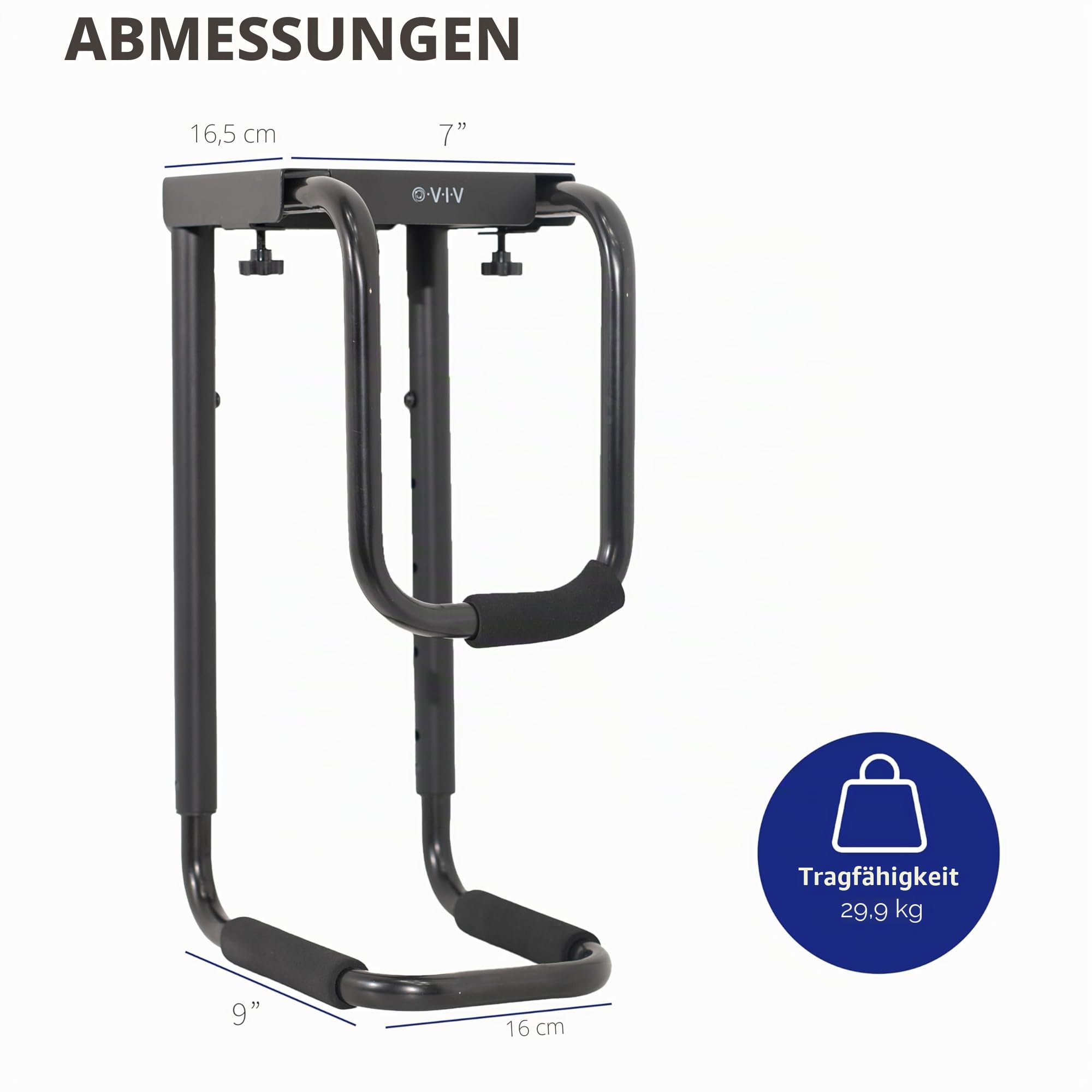 VIVO Robuste verstellbare PC-Halterung für den Schreibtisch, Computer-CPU-Halterung mit sicherer Verriegelung, unterstützt bis zu 30 kg, schwarz, MOUNT-PC04B