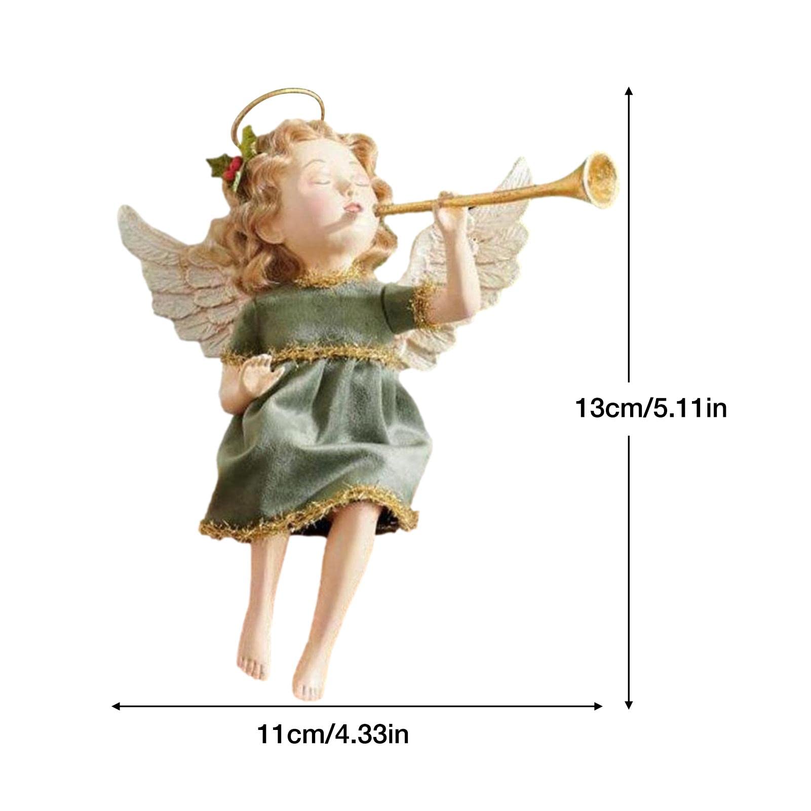 Amazon.co.jp: クリスマスの天使の装飾品、愛らしい角笛の置物