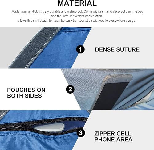 Miniatura 4 de Refugio solar de playa, mini parasol para playa, refugio solar portátil totalmente automático, tienda de protección solar para protección solar