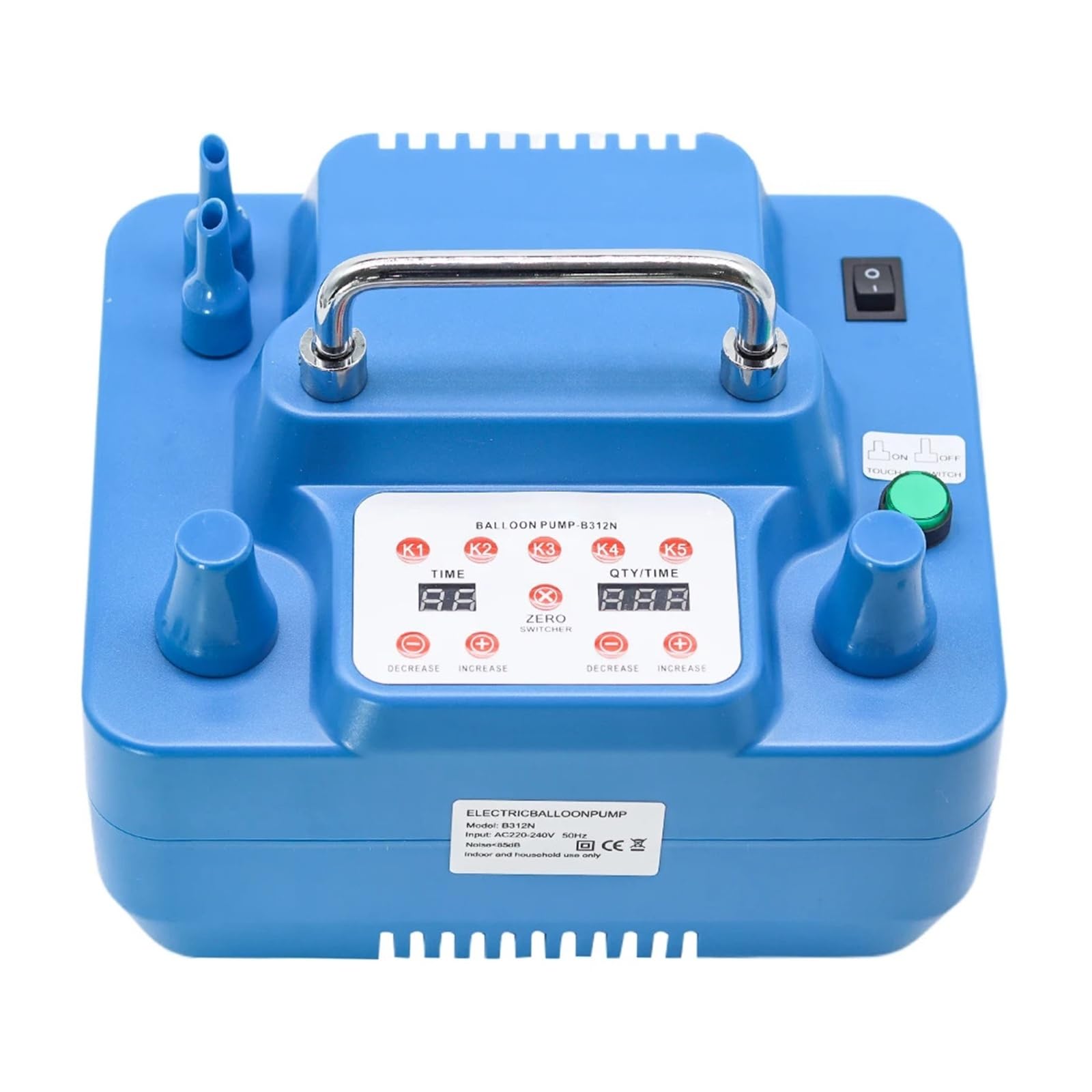 B312N Electric Balloon Air Pump Inflator Double Hole High Pressure Inflator Air Balloon Blower for Party Multiple Uses
