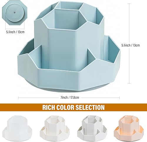 Miniatura 2 de Soporte para bolígrafo de rotación de 360 grados, soporte para lápices de 9 ranuras para escritorio, organizador de escritorio, accesorios de