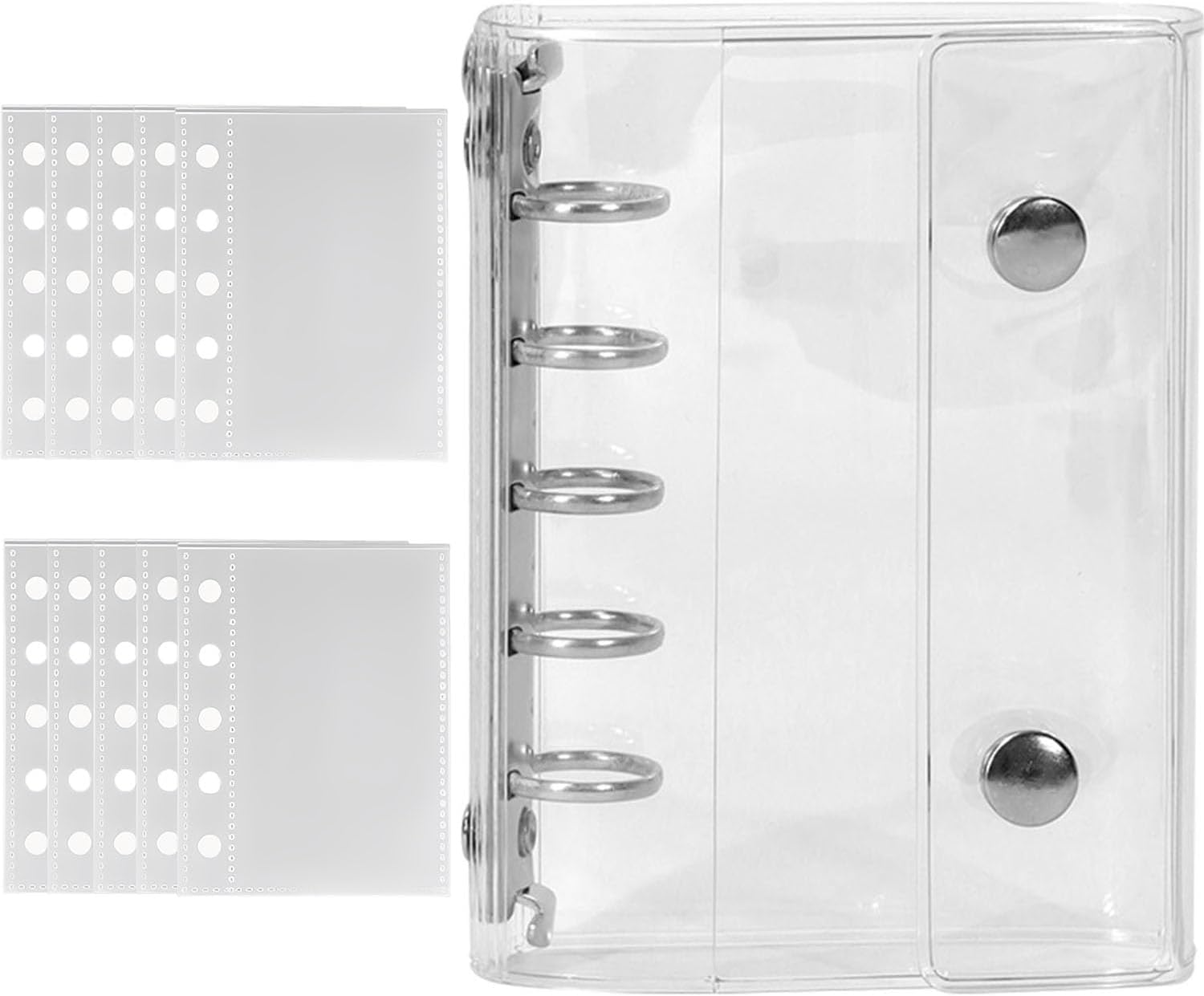 LIKENNY シール帳 透明 PVC製 シール バインダー システム手帳 女の子 はがせる シール台紙 カード収納 プリクラ帳 スリーブ10枚付属 (とうめい, M5) LIKENNY シール帳 透明 PVC製 シール バインダー システム手帳 女の子 はがせる シール台紙 カード収...