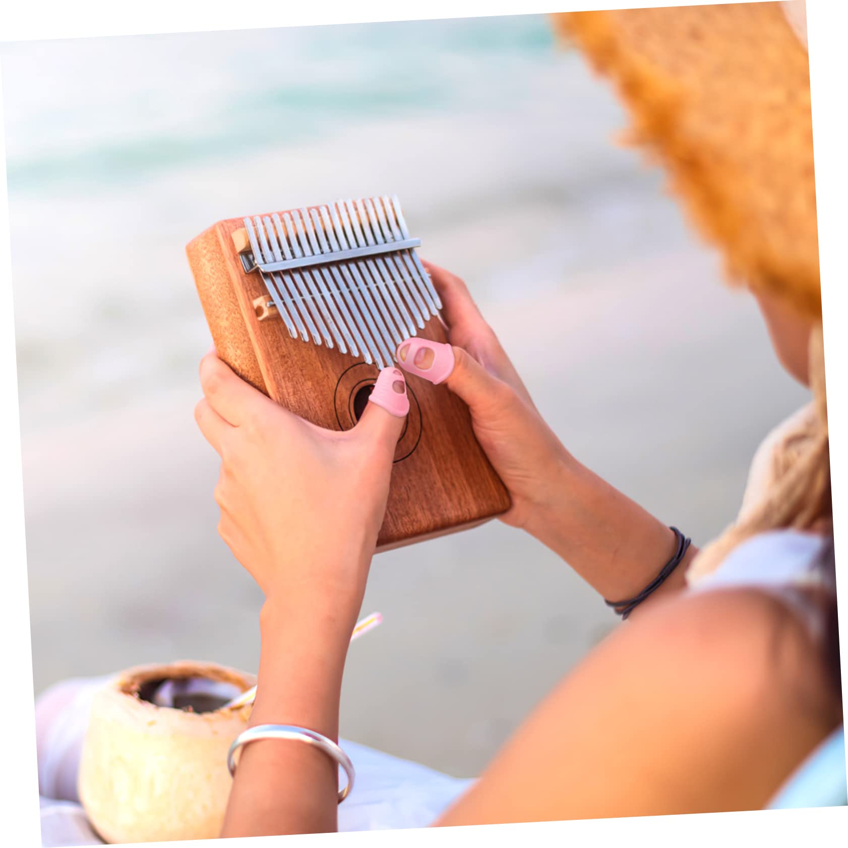 Garneck 16 Pcs Silicone Finger Sleeves Fingertip Protectors for Guitar Ukulele Bass Mandolin Non Slip Comfortable Fit Ventilated for Beginners and Musicians