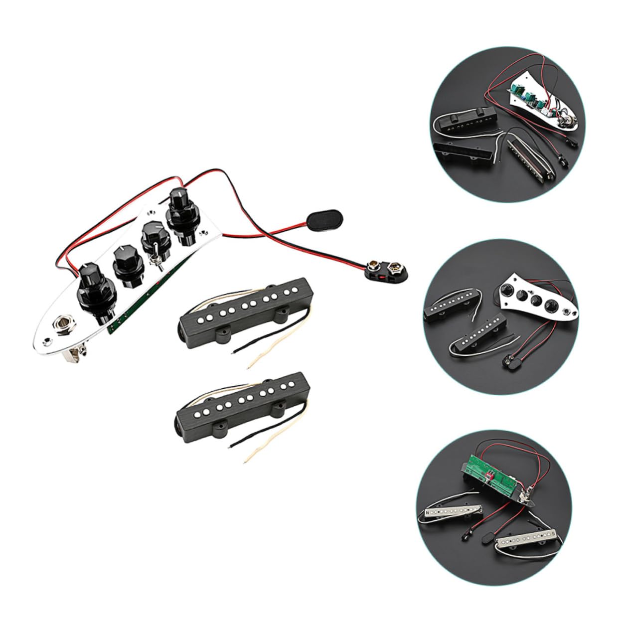 Set di Pickup per Basso Elettrico Jb a 5 Corde, Ferro Argento, Ricambio per Accessori Basso | Argento, Finitura Resistente allo Sfaldamento, Struttura Poco Deformabile, per Appassionati di Basso