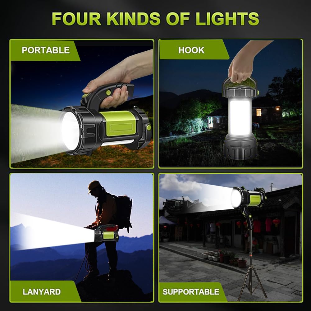 Lampe Camping Rechargeable, Lampe de Camping LED Super Lumineuse 800 Lumens, Lampe Camping Etanche à 7 Modes Avec Banque d'Alimentation de 3 600 mAh Pour Les Urgences En Plein Air, Randonnée, Pêche