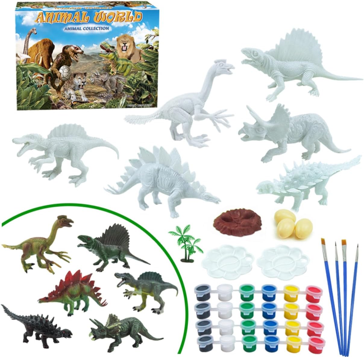 41個未塗装恐竜モデルおもちゃ クラフト用 白いモデリング製 幼児教育や親子活動に適した工作教材