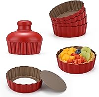Vista 9 de Mini sartén redonda para tartas con parte inferior extraíble, mini moldes antiadherentes para hornear, juego de moldes para quiche de acero al