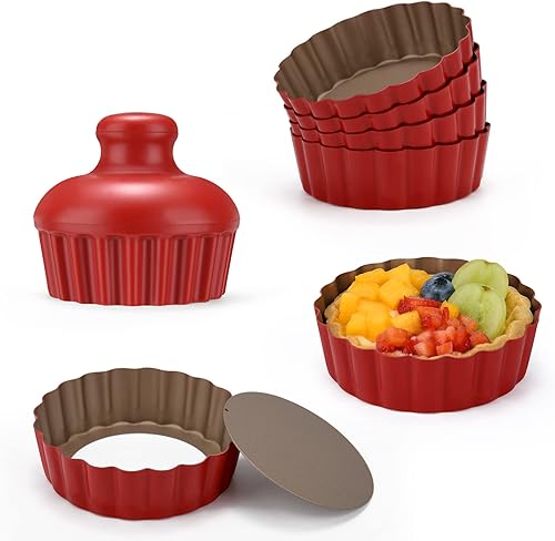 CGGYYZ Mini sartenes para tartas de 3-35 pulgadas con parte inferior extraíble, mini moldes redondos para quiche para hornear, juego de moldes