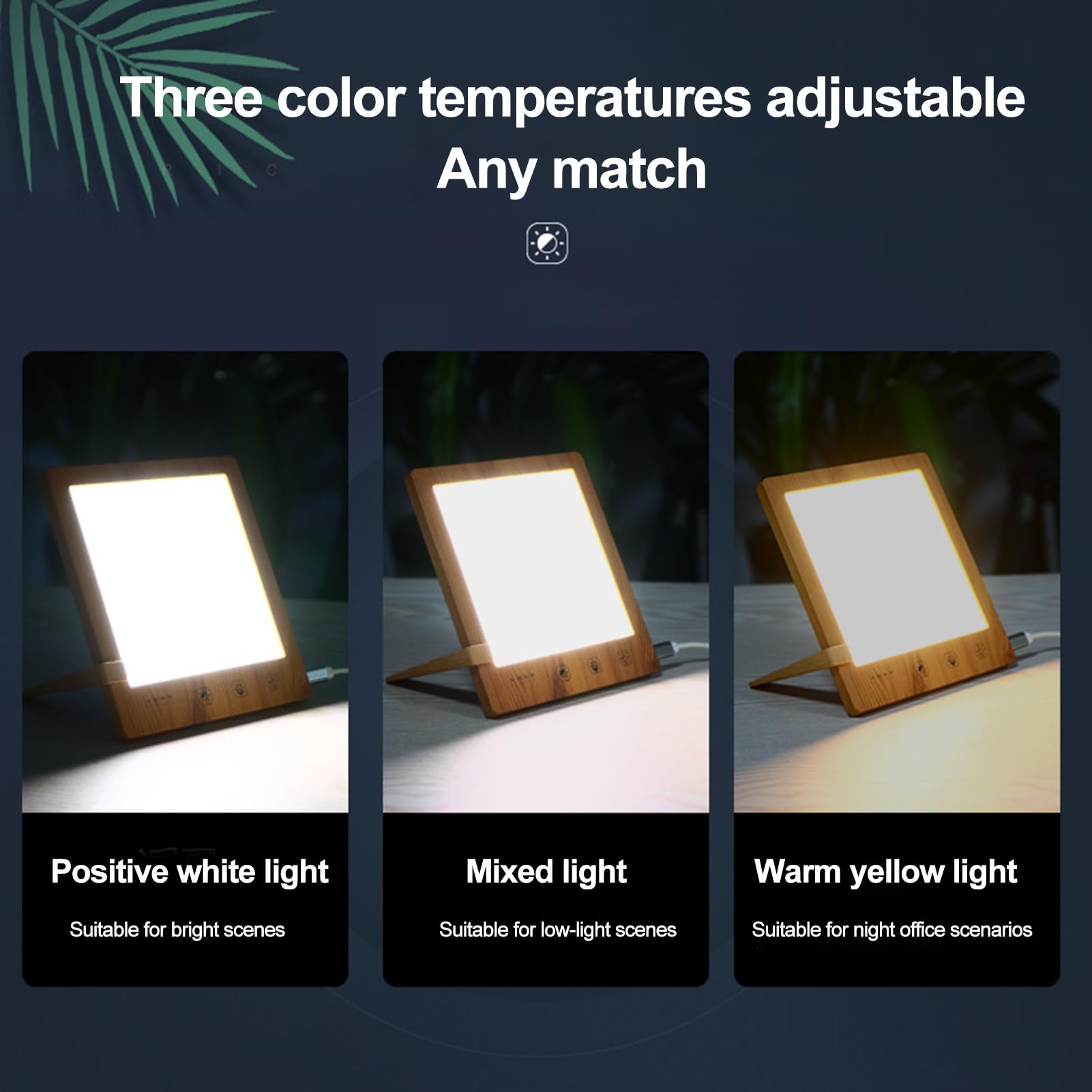 Lámpara triste, lámpara de terapia luz SAD 10000Lux con función memoria y 4 ajustes temporizador, solar natural, triste sin rayos UV, espectro completo para trastorno afectivo estacional, C
