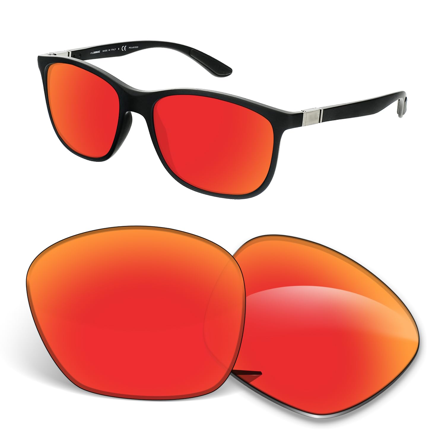 Lenti di ricambio da 1,5 mm compatibili con occhiali da sole Ray-Ban RB4330 da 56 mm, antigraffio e resistenti agli urti