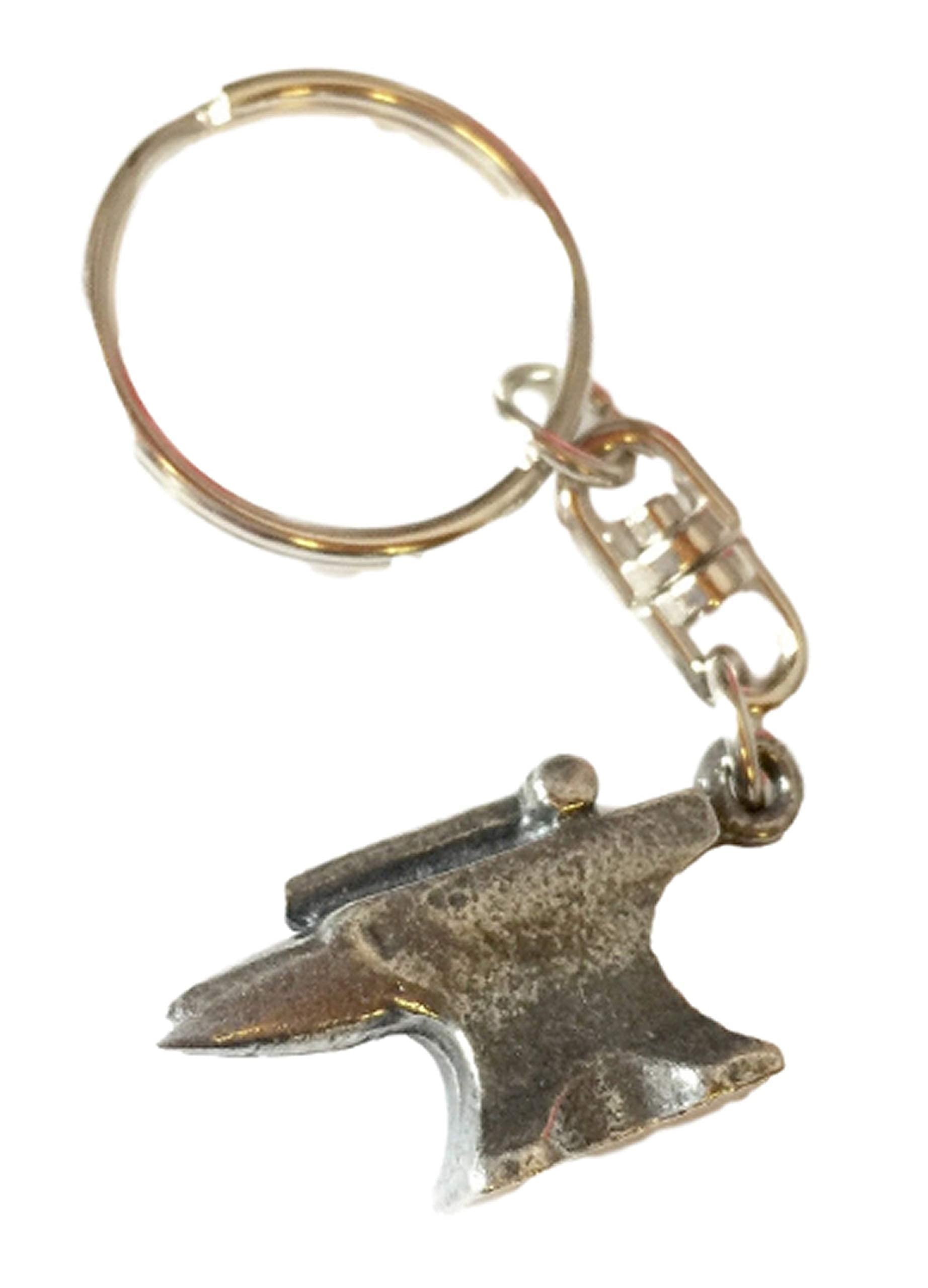 Smartbadge Blacksmiths Anvil Handcrafted In Solid Pewter Key ring Hin-KR1081 + 59mm Button Badge