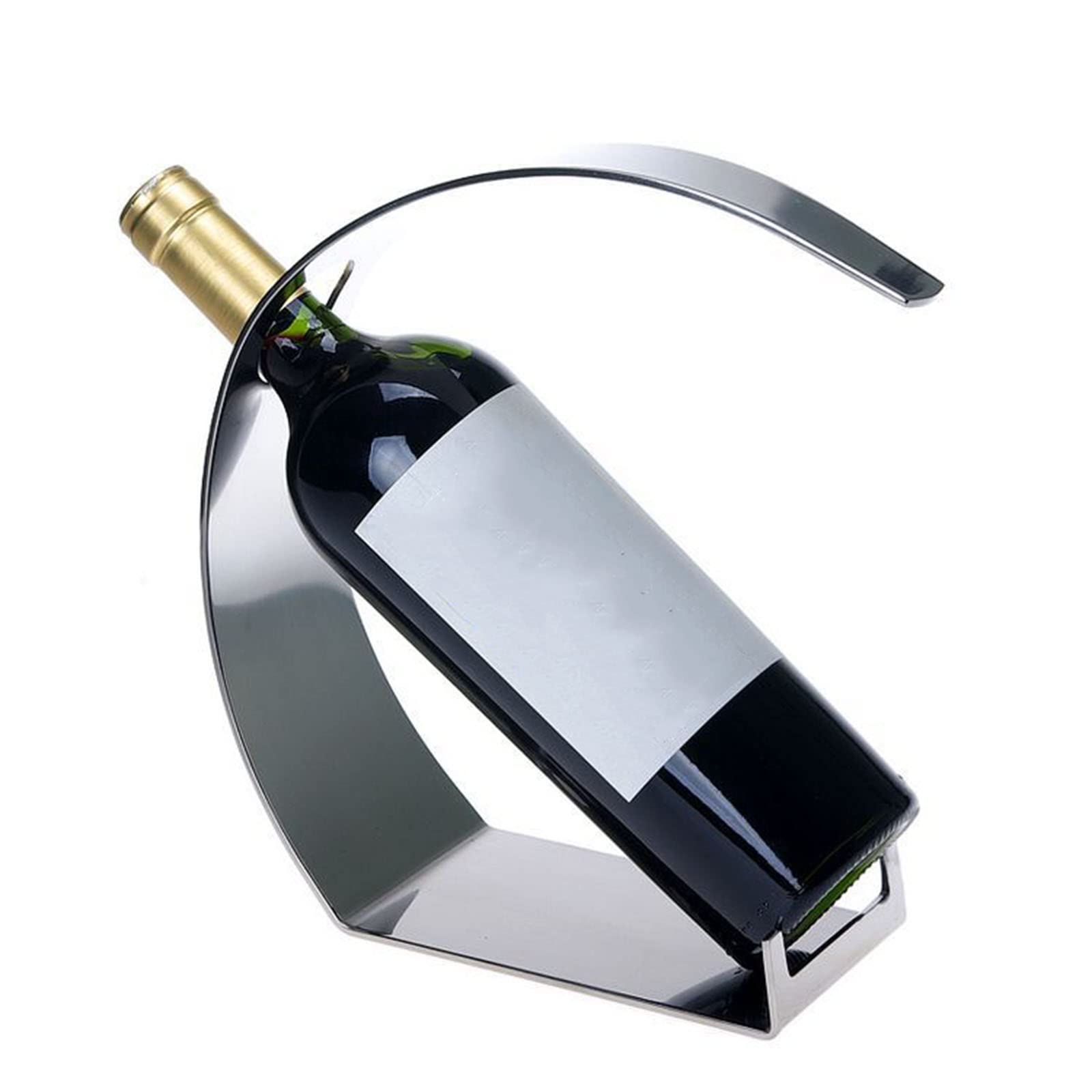 JUSHZ Botelleros Y Armarios para Vino Botellero Madera Metal Portabotellas De Vino Acero Inoxidable Adorno De Cocina para El Hogar (200x90x230mm,Silver)