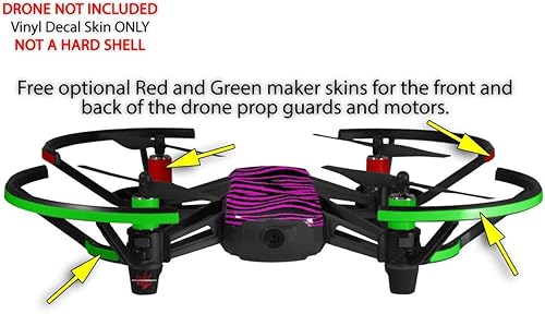 Miniatura 3 de Skin Decal Wrap 2 Pack for DJI Ryze Tello Drone Pink Zebra Drone NOT Included
