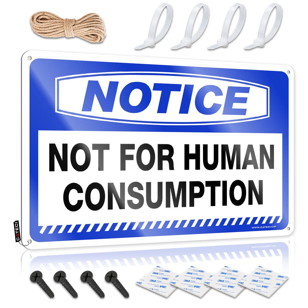 Funnymetal Sign Notice Not For Human Consumption Tin Sign Bar For Man Cave Tin Signs Camping Rules(30X40CM)