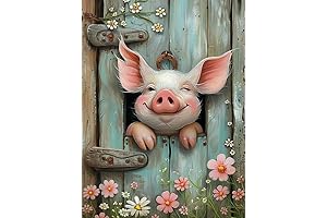 DIY 5D Diamond Painting Kit - Lifelike Pig Design for Adults (12x16 Inches)