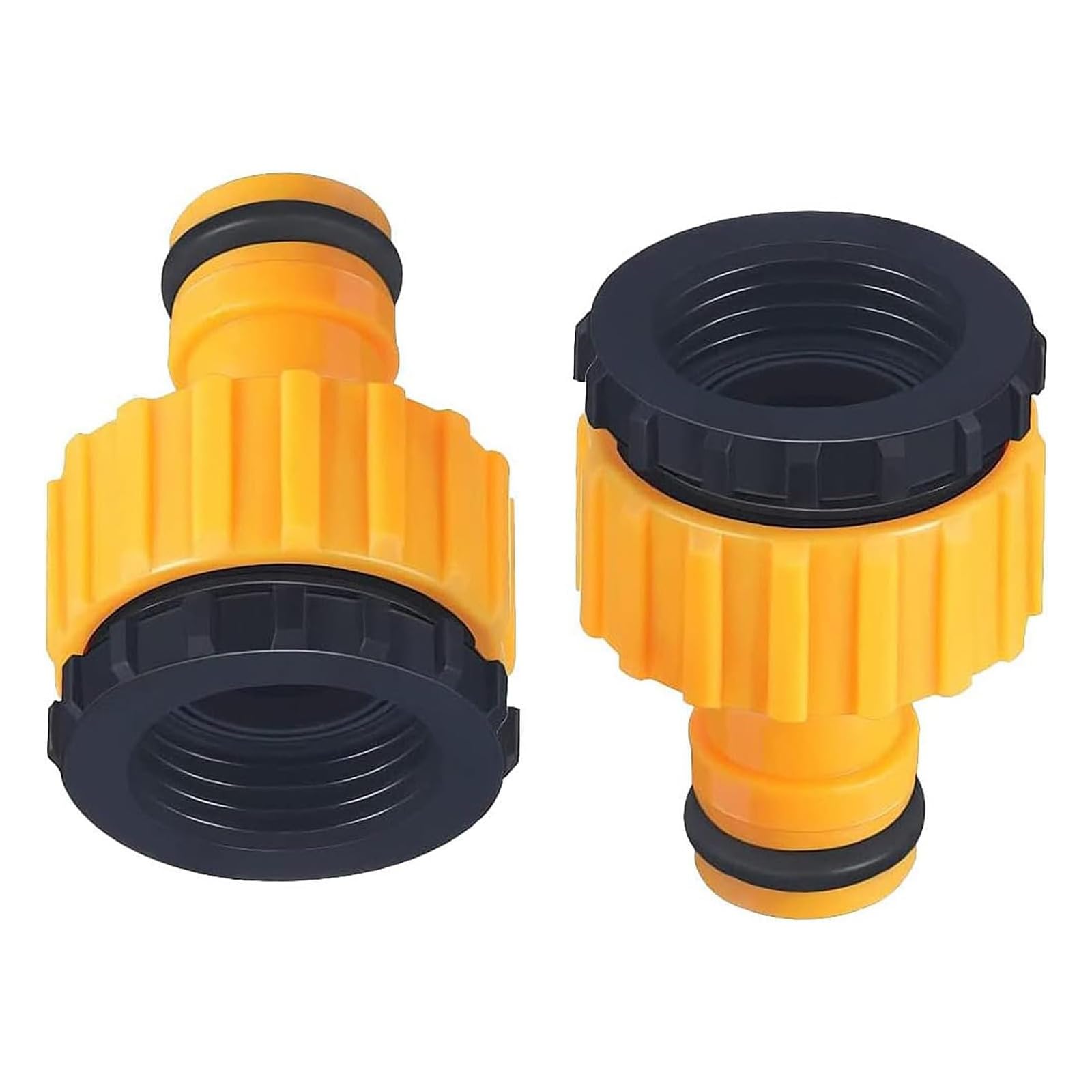 MNFPSJB Hose Tap Connector 3/4 inch and 1/2 inch BSP 2in1 Plastic Outdoor Graden Hose Tap Connector Threaded Faucet Adapter (2Pack)