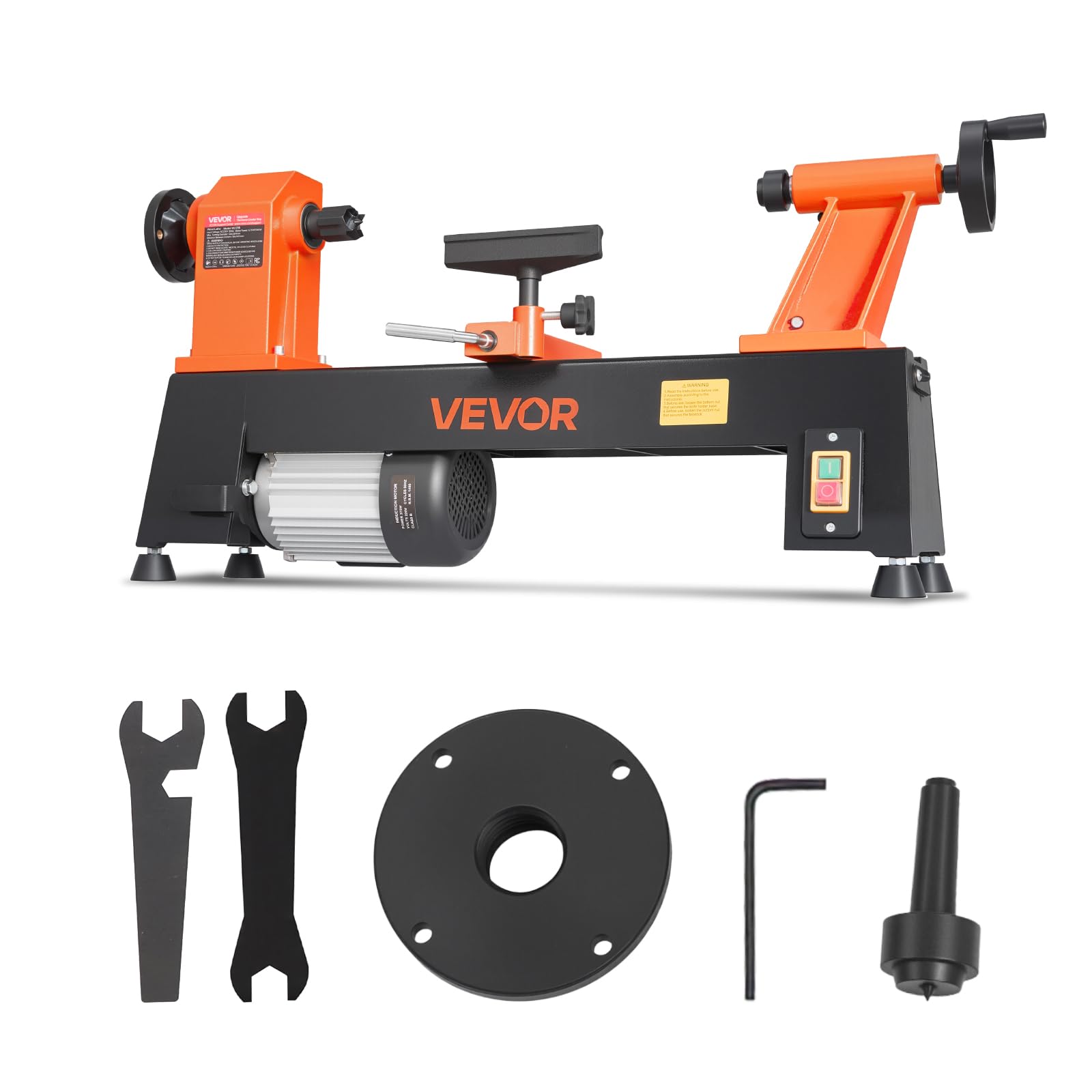 VEVOR Tornio per Legno da Banco 560 W 304 x 465 mm 5 Velocità Regolabili