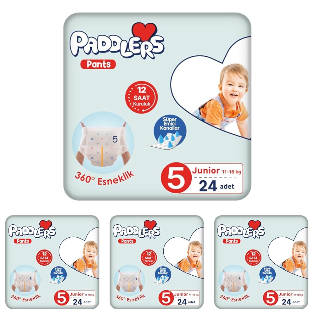 Paddlers Külot Bebek Bezi 5 Numara Junior 24 Adet (11-18 Kg) Eko Paket (4 paketi)