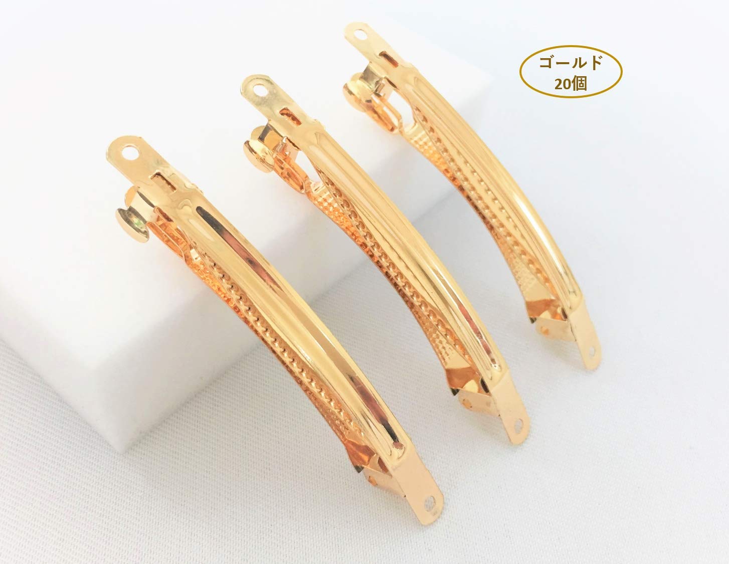 Amazon.co.jp: 【ポジティブ】 バレッタ 金具 シルバー 8×1㎝ 手作り 