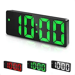 Relogio Despertador Led Para Quarto Com Luz Noturna E Temperatura Relógio De Mesa USB Digital Visor 12/24h Brilho Ajustável (Led Verde)