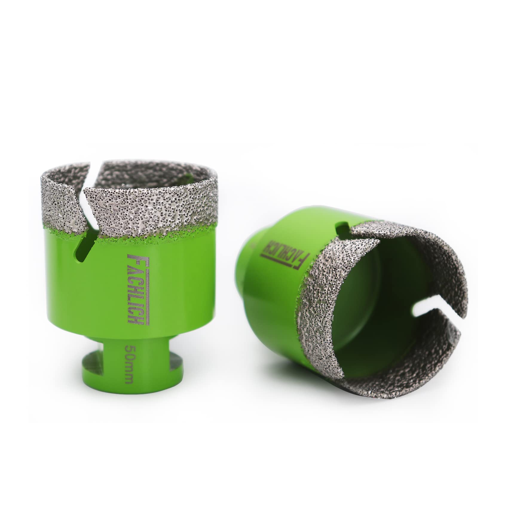 FACHLICH Diamond Core Drill Bit,2pcs Diameter 50mm Thread M14,Vacuum Brazed Dry Wet Hole Saw for Porcelain Tile,Granite,Marble,Concrete,Masonry,Brick — image 1