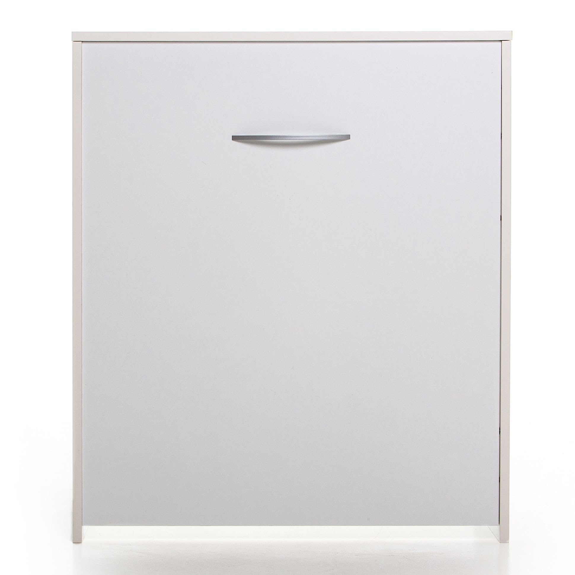 DOLCI SOGNI Mobile Letto A Scomparsa Singolo Bianco 80x190, Letto a Scomparsa con Mobile dotato di Rete a Doghe in Legno e Materasso, Letto Pieghevole Estraibile