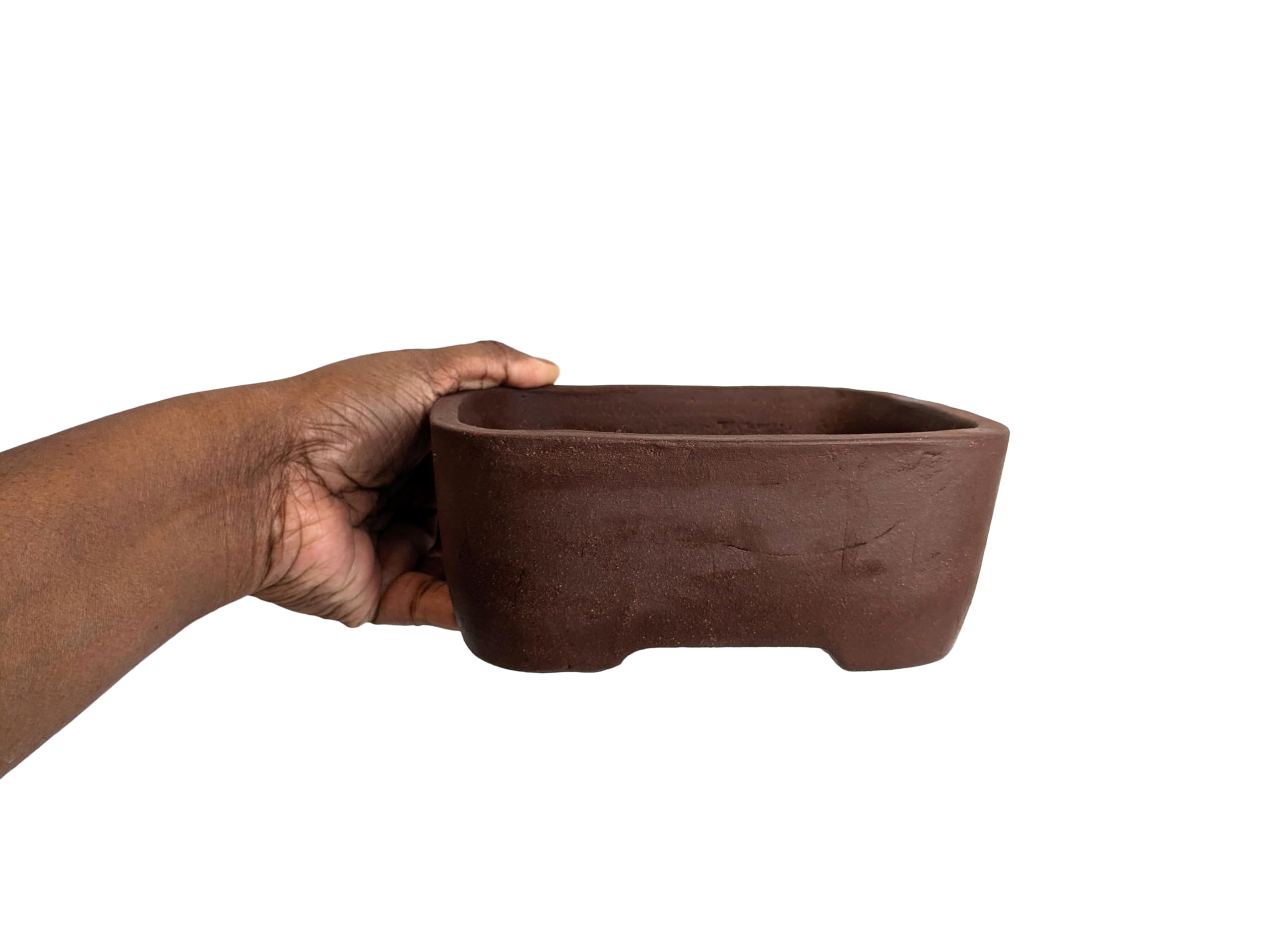 Unglazed Ceramic Bonsai Pots (Design 4, 16cm), Design 1 - Image 4