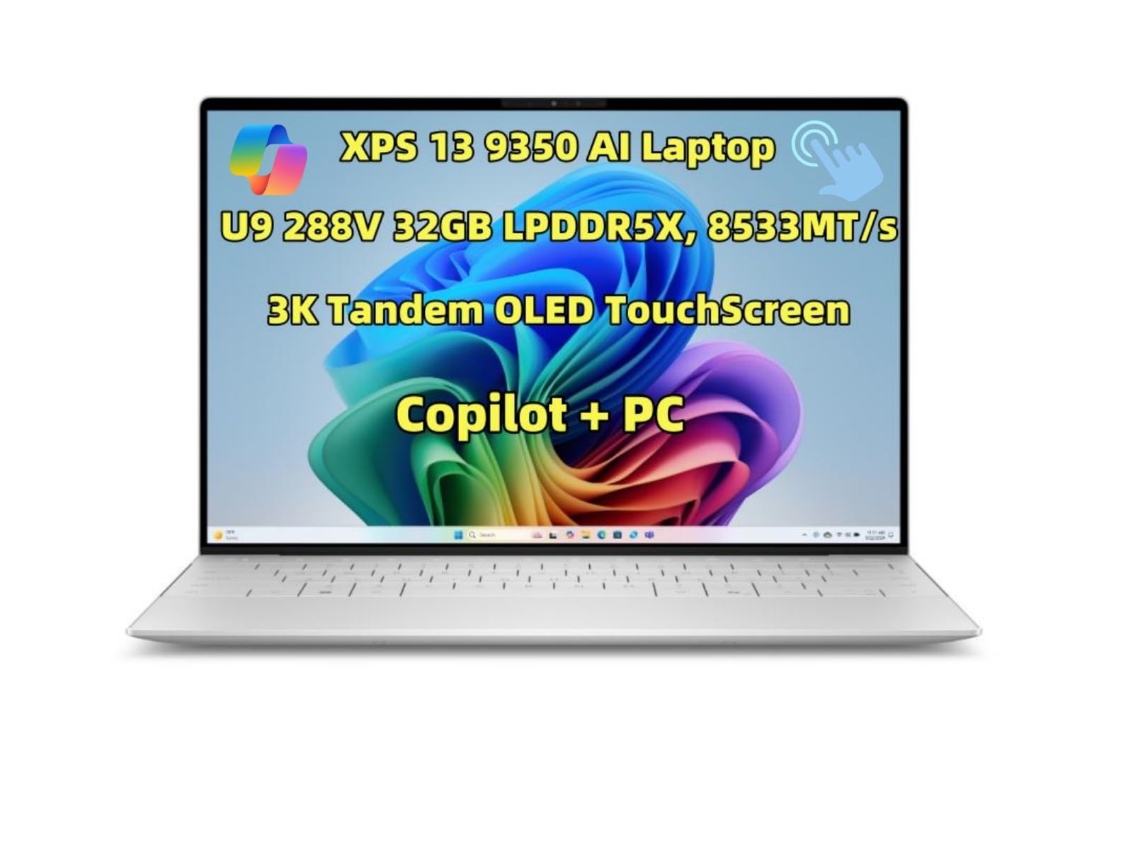 2025 New XPS13 9350 Thin & Lightweight Copilot+ AI Laptop 13.4 inch 3K Tandem OLED Touch Screen Ultra 9 288V 32GB RAM 2TB SSD Webcam Backlit Keyboard Fingerprint Reader WiFi 7 Thunderbolt 4 Win 11 Pro