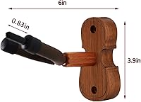 Vista 3 de Soporte de pared para violín con gancho para arco Home & Studio Rosewood Violin/Viola Stand (Rosewood MA-R5)