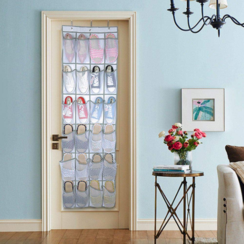 Porta scarpe da appendere,organizer da appendere sopra la porta, organizer per scarpe da appendere,Scarpiera a 24 tasche, da appendere alla porta, con