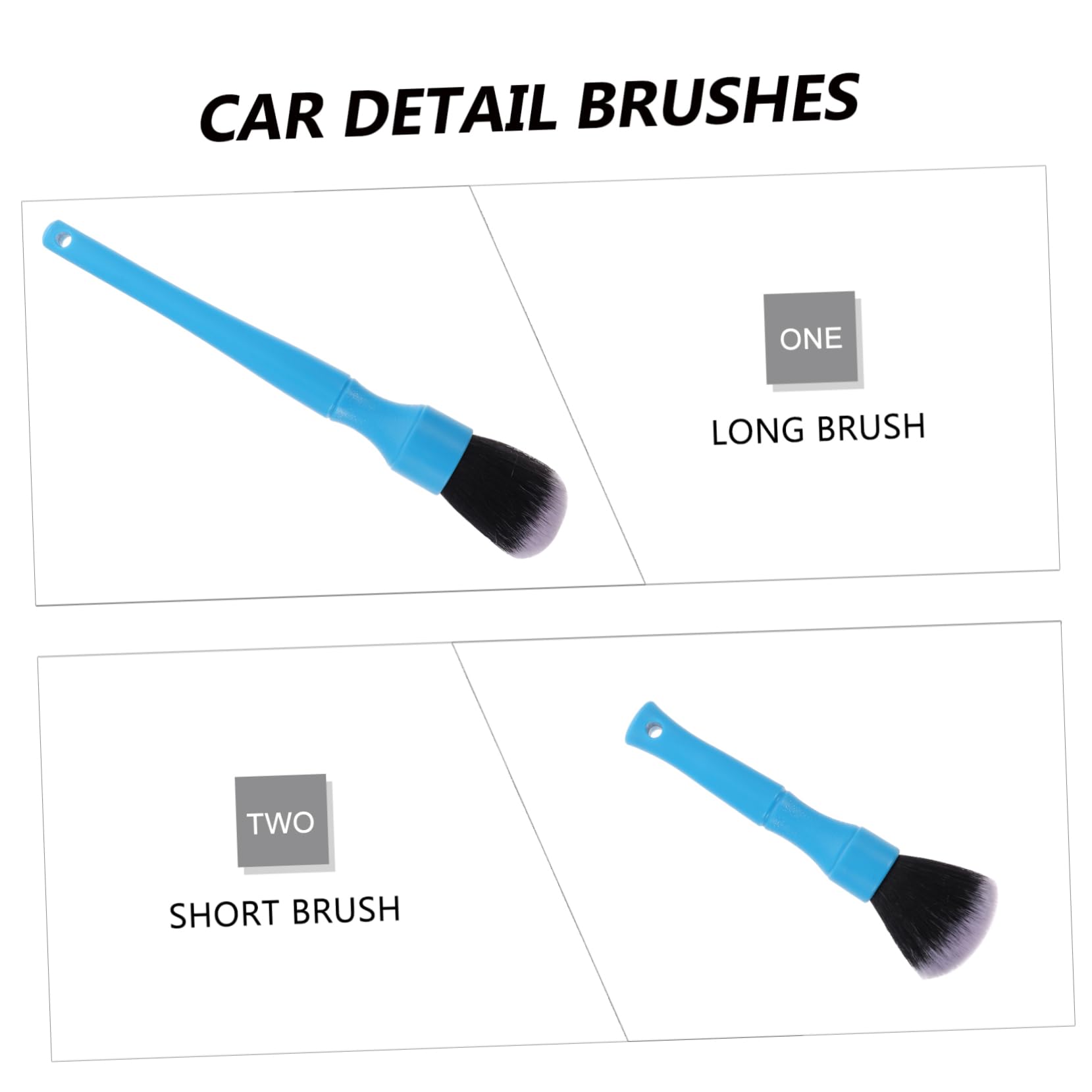 Mobestech 6pezzi Spazzole Detailing Auto Spazzole Ultra Morbide per Pulizia Interni e Esterni Manico Ergonomico Graffi per Venti Portabicchieri e Pannelli Attrezzi per Detailing Auto Lunga e