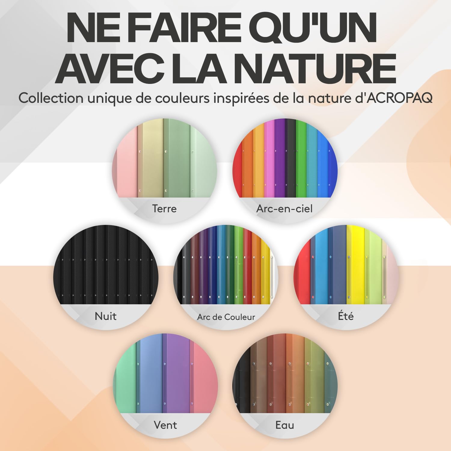 ACROPAQ - 10 x Classeur souple A4 | 4 anneaux | Avec étiquettes de dos, Dos de 2,5 cm, Couleur Arc-en-ciel de la collection Nature - Petit classeur plastique A4 souple, Classeurs 4 anneaux, Farde