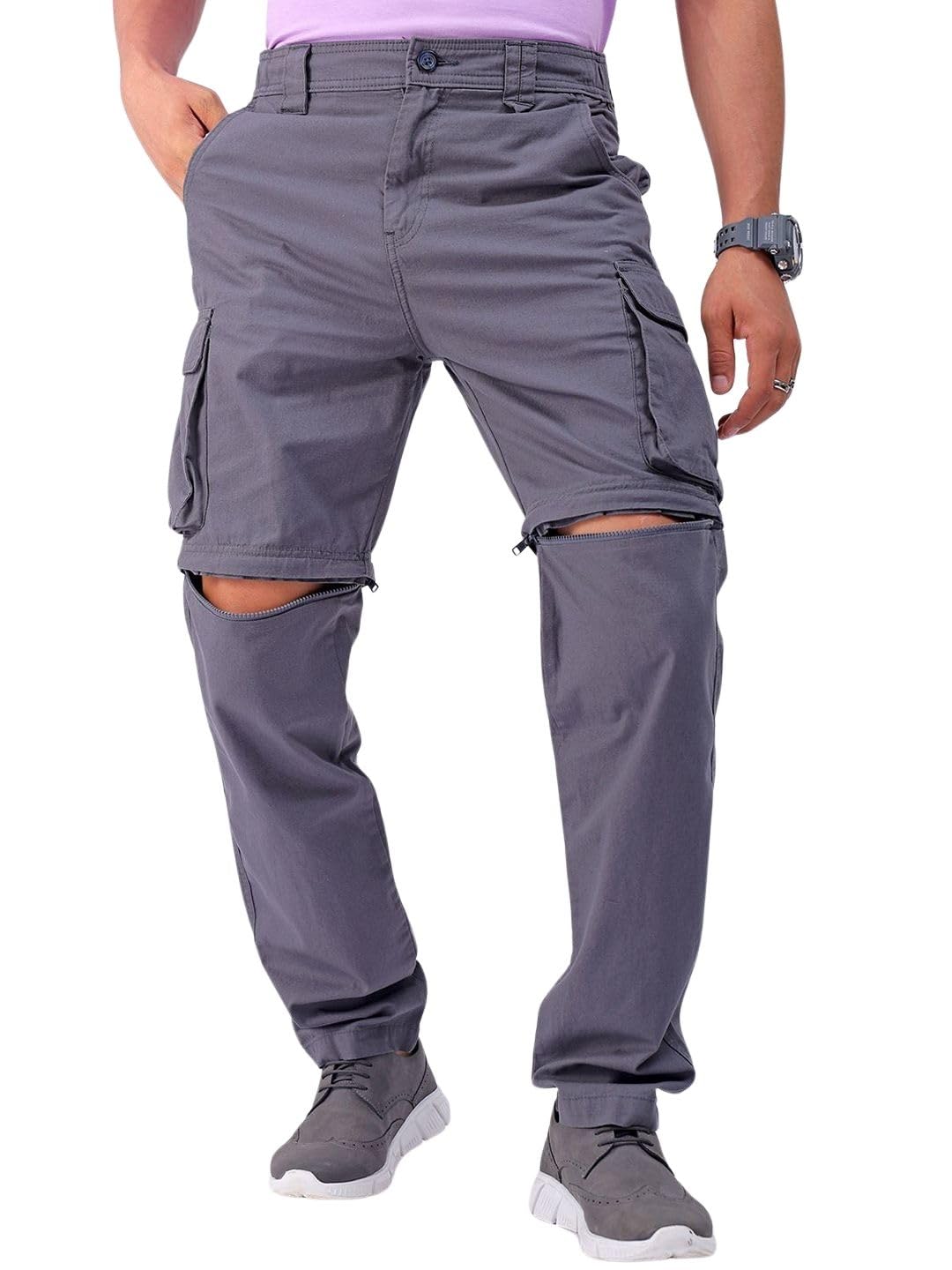 the indian garage co Men Relaxed Fit Solid Mid-Rise Cargos-picture-23