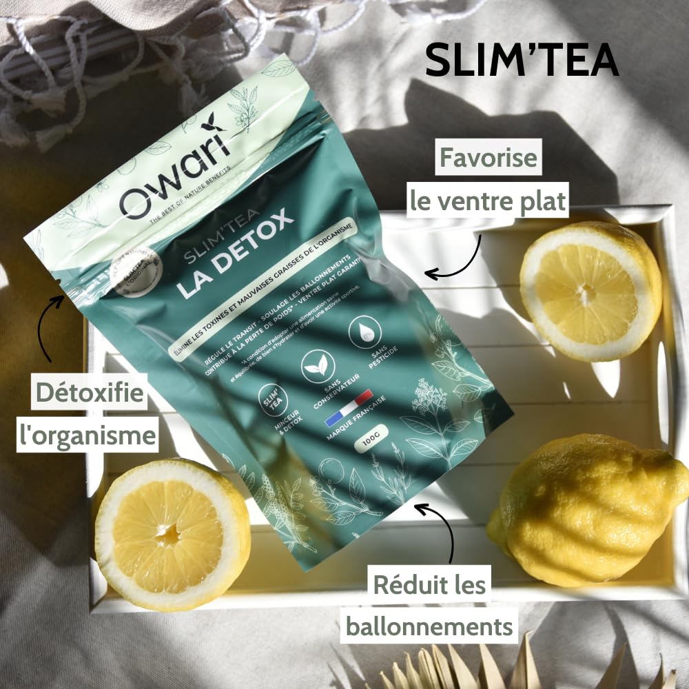 OWARI SLIM TEA Thé Détox - Soutien Régime Naturel - Cure Detox 15 jours - Thé en Vrac 100 g - Boisson 100% Naturelle et Produite en France