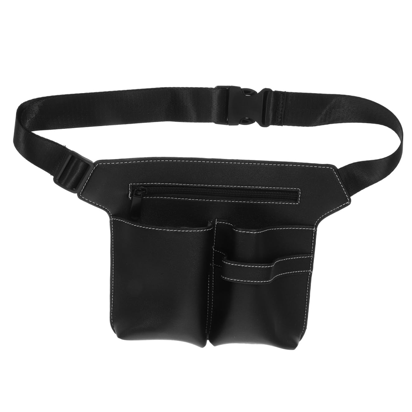 Barber Waist Bag for Haircut Tools Leather Storage Pouch Multiple Pockets Portable Design for Daily Use Black Random-image-2