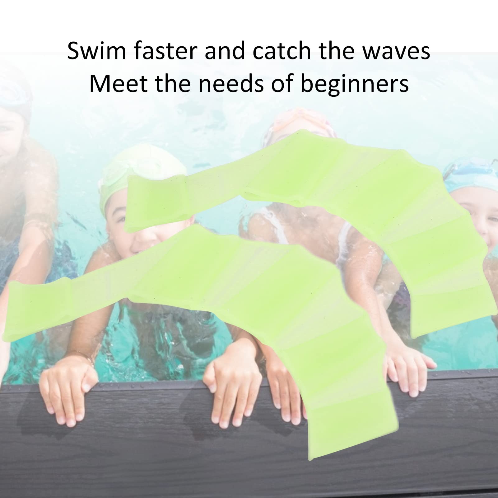 Gavigain 1 Pair Swimming Handcuffs Flippers, Silicone Swim Gear Fins Hand Webbed Flippers for Snorkeling Comfortable and Elastic Swim Palm Finger for Beginners (S)