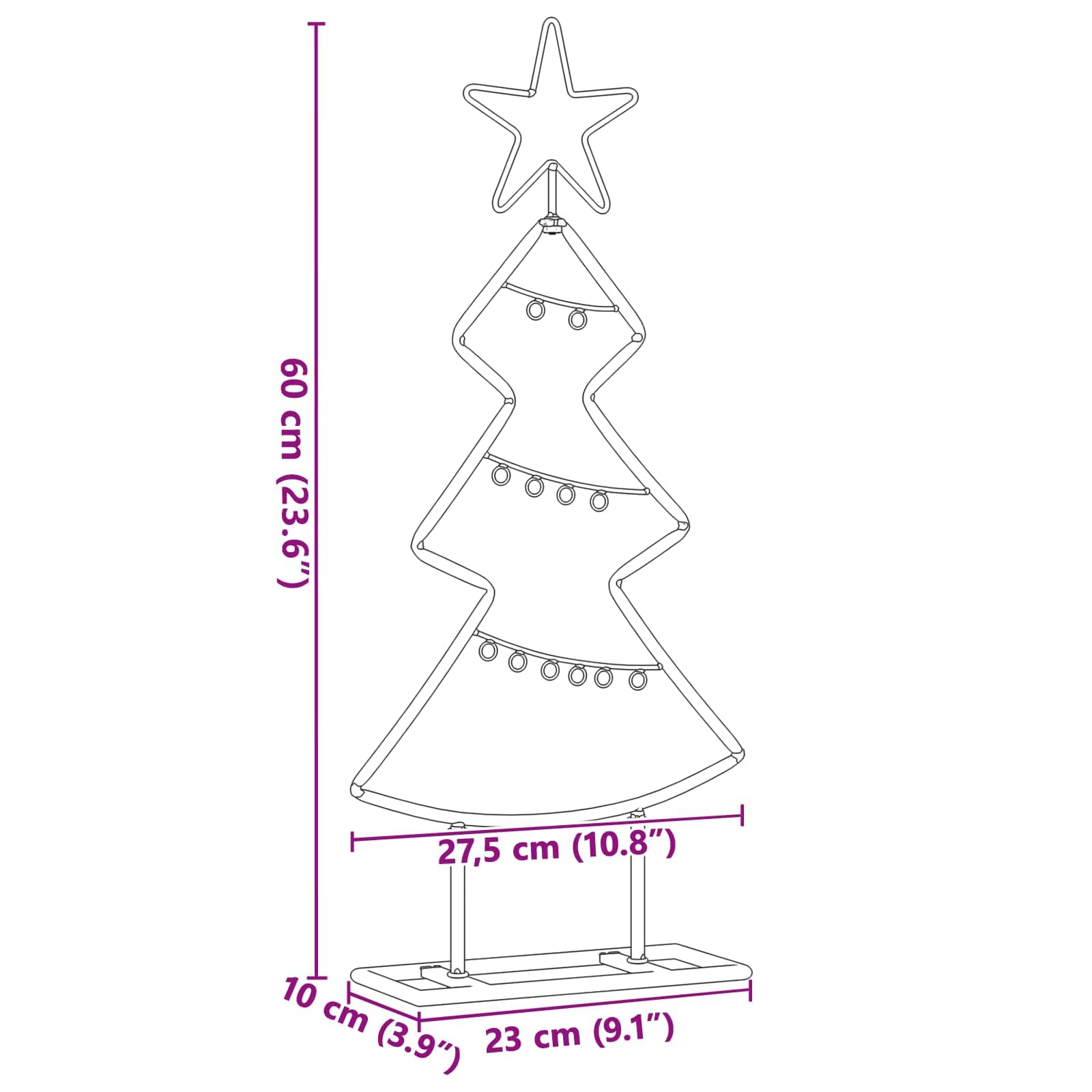 vidaXL Albero di Natale in metallo Nero 60 cm Acciaio