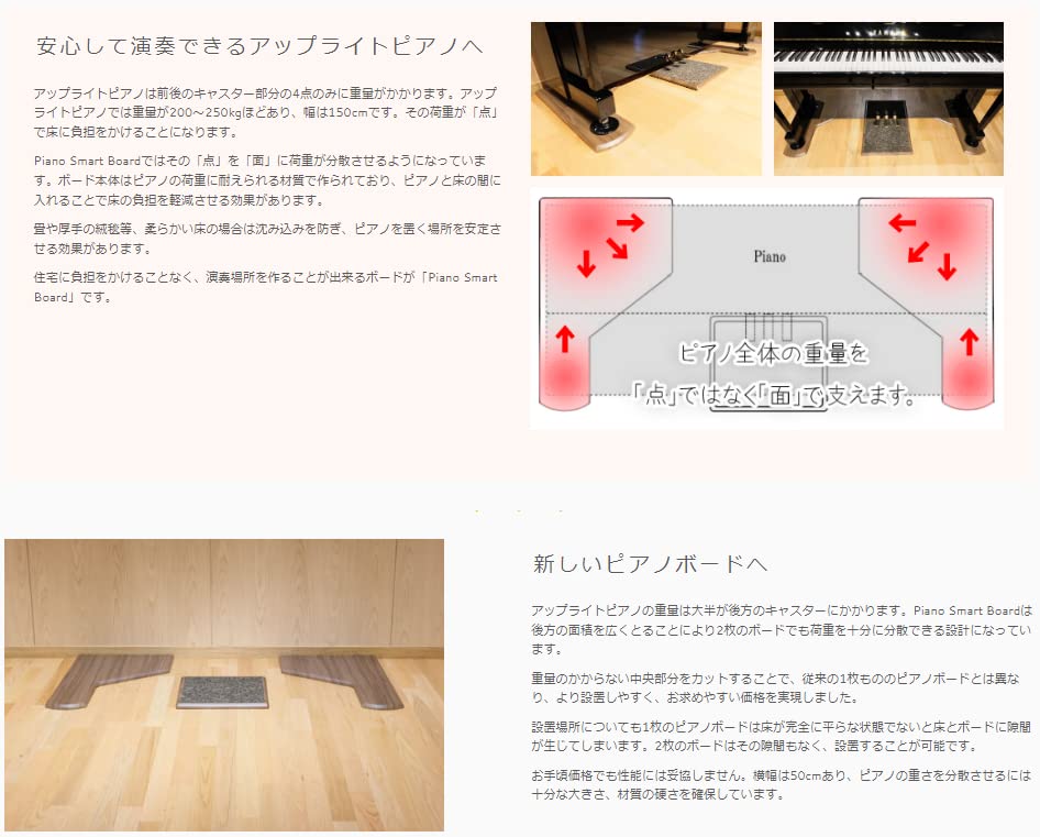 Amazon | B.B.Music アップライトピアノ用 三点式フラットボード 敷板 