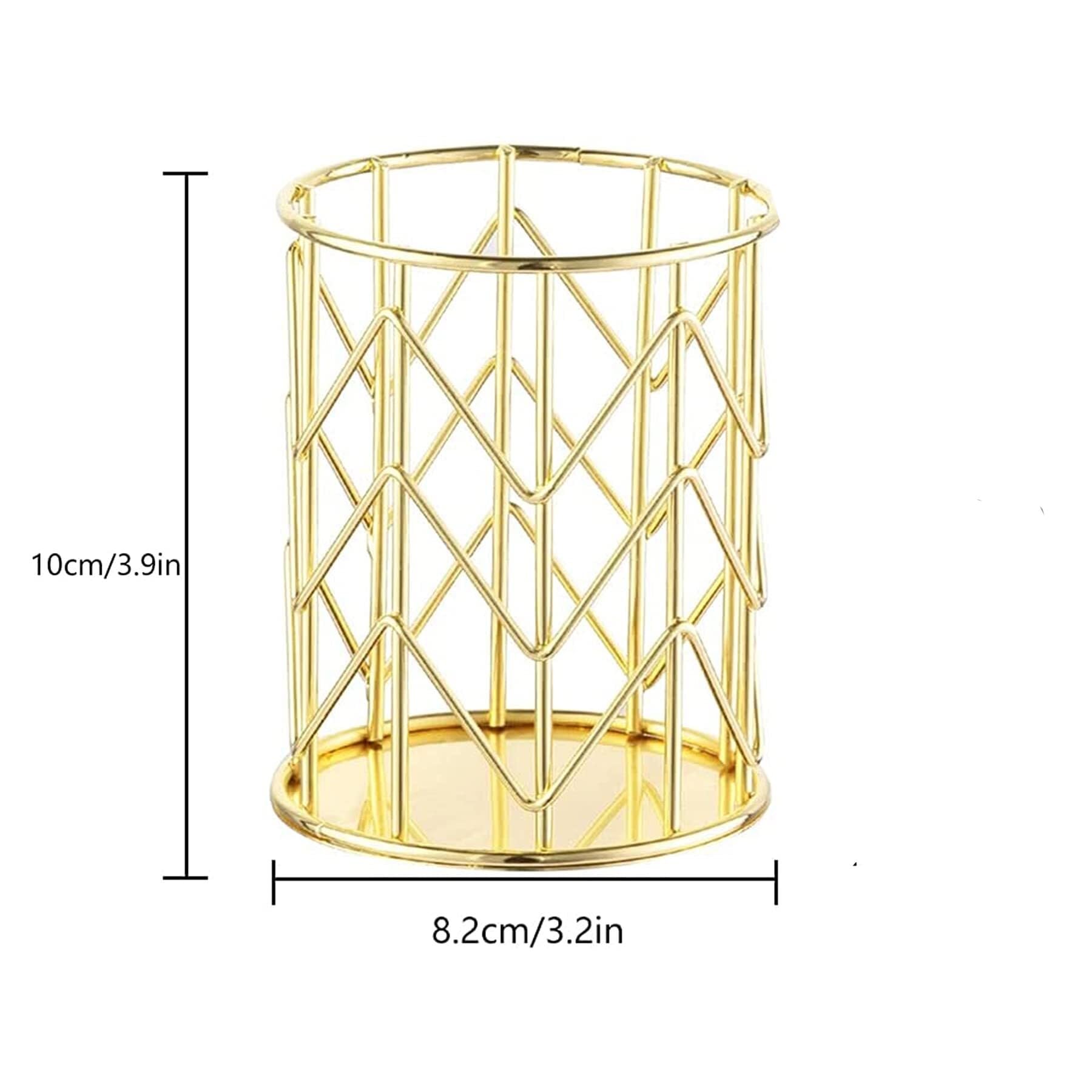 Stiftköcher Bleistift-Becherhalter, Draht-Metallgeflecht, Make-up-Pinsel-Organizer for Schreibtisch, Büro, Zuhause Organizer(Rose Gold)