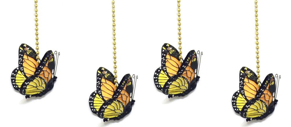 WeeZ Industries - Monarch Butterfly Ceiling Fan Pull Chain Extension Ornament 6"L (4)