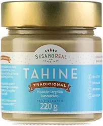 Tahine Tradicional Sésamo Real 220g – 100% Natural, Vegano e Sem Glúten | Pasta de Gergelim Descascado Rica em Proteínas e Cálcio Sésamo Real