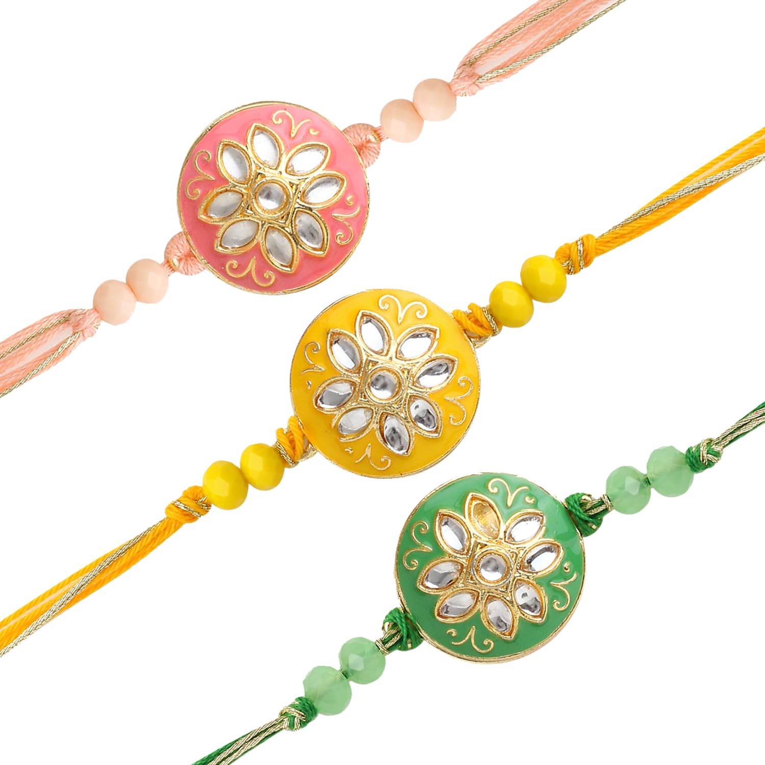 The Purple Tree Beautiful Kundan Flower Meenakari Rakhi for Brother with Roli Chawal and Card (Set of 3) Rakhi for bhai, Rakshabandhan Gift for Brother, Rakhi Thread, Rakhi Set, Rakhi Gift (B0C8Z9KN8Q) Amazon Price History, Amazon Price Tracker