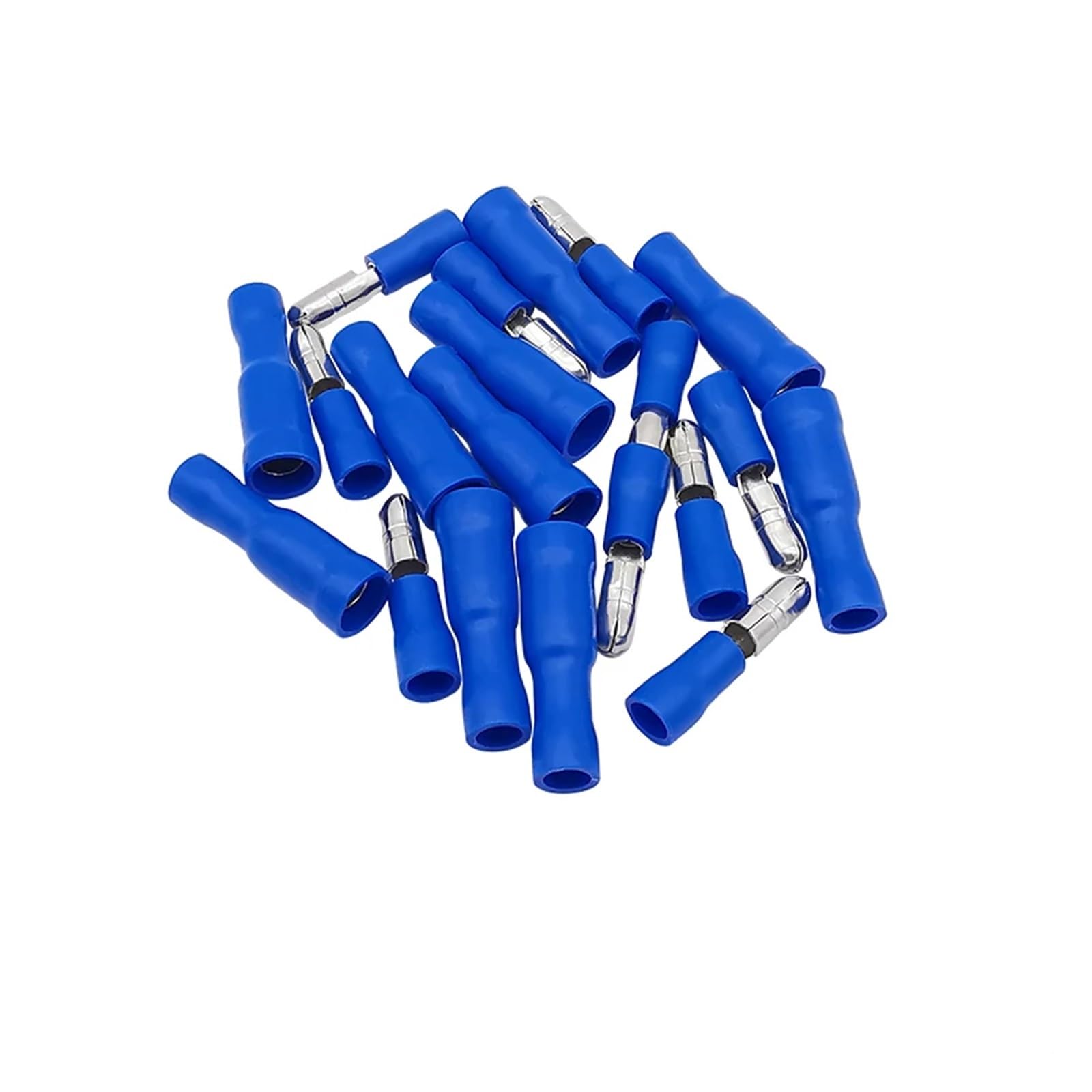 QMKADFQXF 100Pair Electrical Wire Crimp Terminals, Butt Splice, Butt Connectors Kit,Blue Male Female Insulated Cable Connector