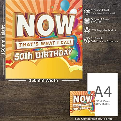 Cult Kitty - Now That's What I Call 50th Birthday - Joke Happy Birthday Cards for Him - Funny 50th Birthday Card for Her - Funny Birthday Cards for Men - Funny Birthday Cards for Women