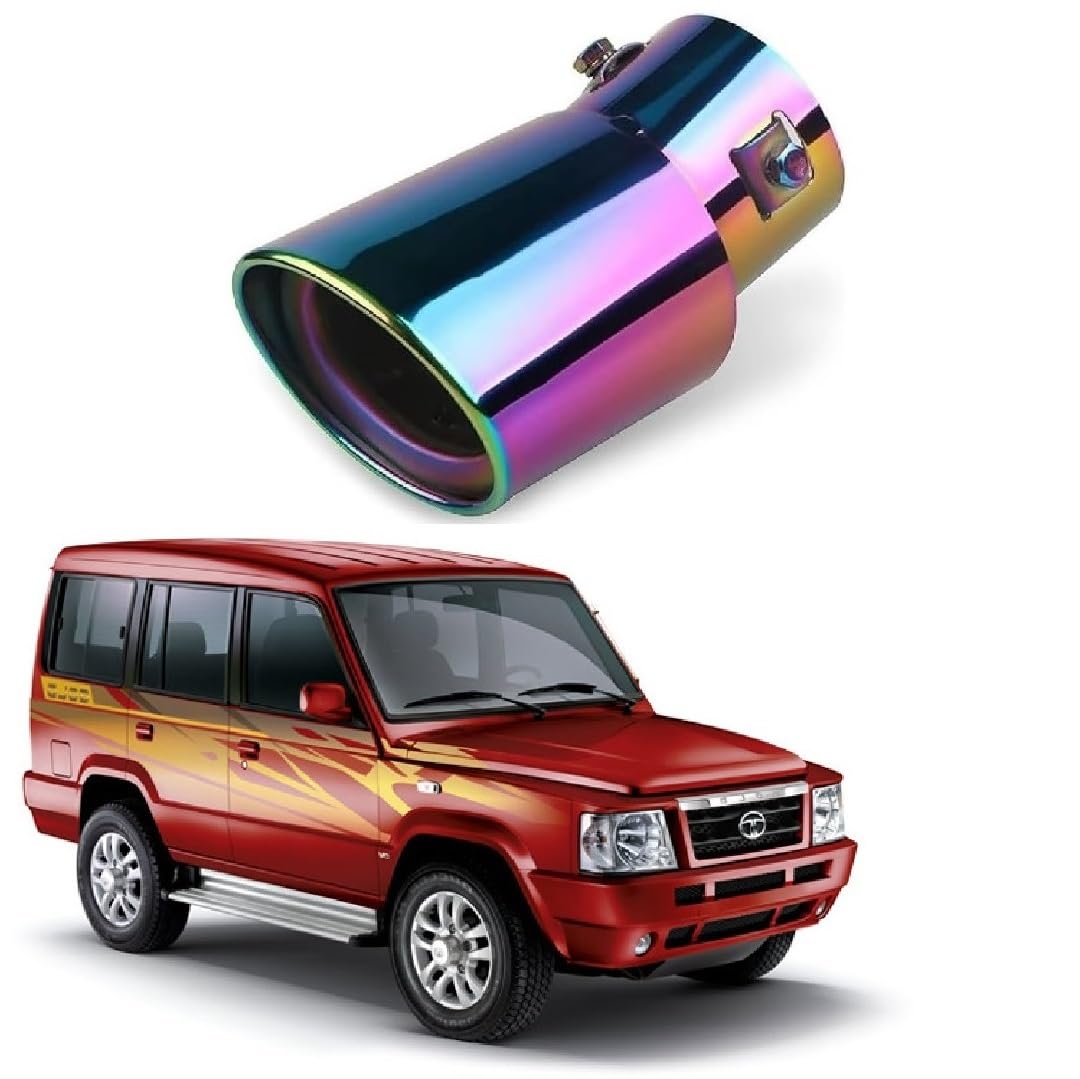 Stylish Car Show Exhaust Tube in Stainless Steel Colour Tube-Silencer Muffler Tip Pipe for Tata Sumo Gold-image-13