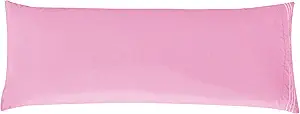 Elegant Comfort Luxury Ultra-Soft 1-Piece Body Pillowcase - 1500 Premium Hotel Quality Microfiber Double Brushed - Wrinkle Resistant, Body Pillowcase Size, Light Pink