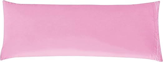 Elegant Comfort Luxury Ultra-Soft 1-Piece Body Pillowcase - 1500 Premium Hotel Quality Microfiber Double Brushed - Wrinkle Resistant, Body Pillowcase Size, Light Pink