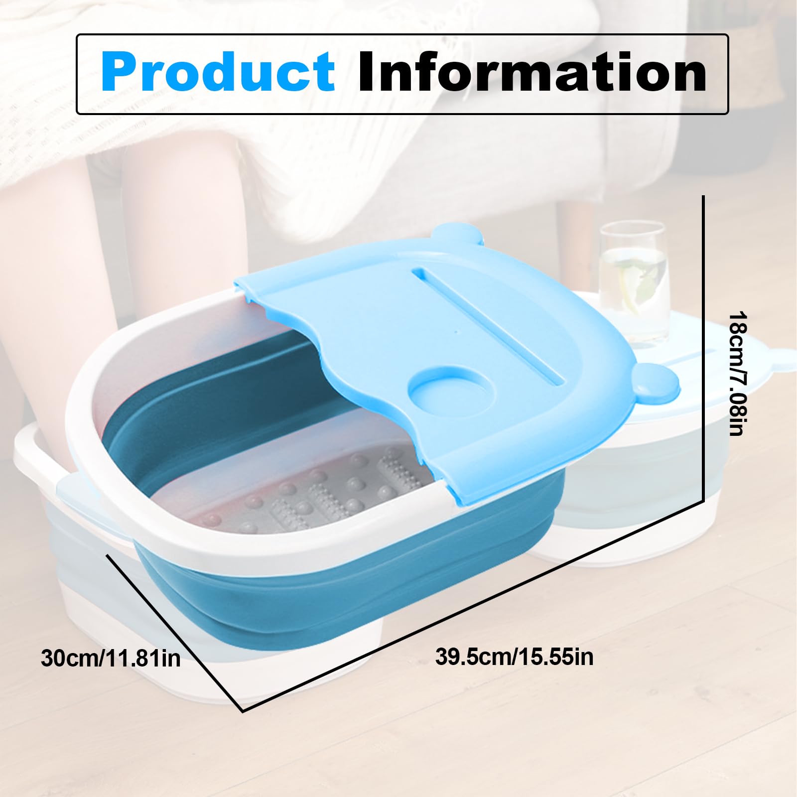 Nizirioo Pediluvio Pieghevole, Bacino Da Bagno Plastica Pediluvio Piedi Vaschetta Pedicure Spa Per Pediluvi Pieghevole Antistress Vasca Da Bagno Per Pedicure Rilassare E Massaggio